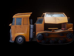 Stylized Truck PBR low-poly game-ready 3D Model
