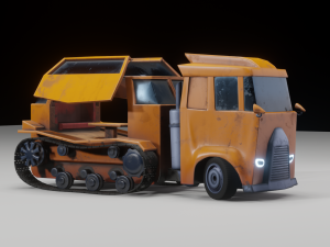 Stylized Truck PBR low-poly game-ready 3D Model