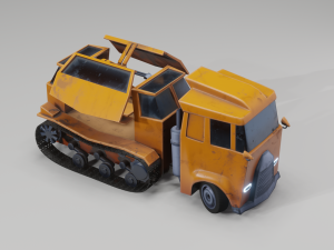Stylized Truck PBR low-poly game-ready 3D Model