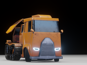 Stylized Truck PBR low-poly game-ready 3D Model
