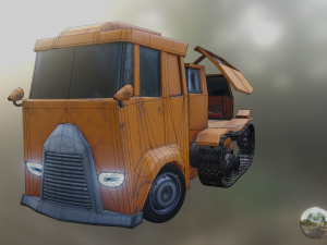 Stylized Truck PBR low-poly game-ready 3D Model