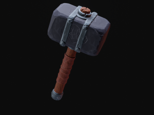 Stylized Hammer Low poly game ready 3D Models