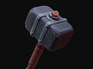Stylized Hammer Low poly game ready 3D Model
