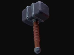 Stylized Hammer Low poly game ready 3D Model