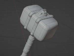 Stylized Hammer Low poly game ready 3D Model