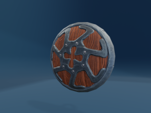 Stylized Shield low poly game ready Zbrush Blender Substance painter 3D 모델