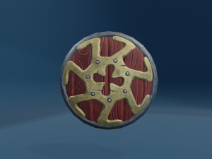 Stylized Shield low poly game ready Zbrush Blender Substance painter 3D 모델