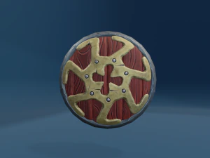 Стилизованный щит, низкополигональная игра, готовая к игре Zbrush Blender Художник по субстанциям 3D Модель