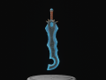 Stylized Crystal Sword with Oni bones PBR low-poly game ready model 3D Models