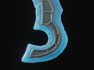 Stylized Crystal Sword with Oni bones PBR low-poly game ready model 3D Model