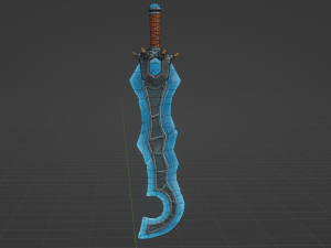 Stylized Crystal Sword with Oni bones PBR low-poly game ready model 3D Model
