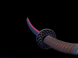 Stylized Katana Asset with five skins low poly game ready 3D Model
