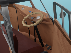 Kombi with Guitar on the roof low poly Modelo 3D