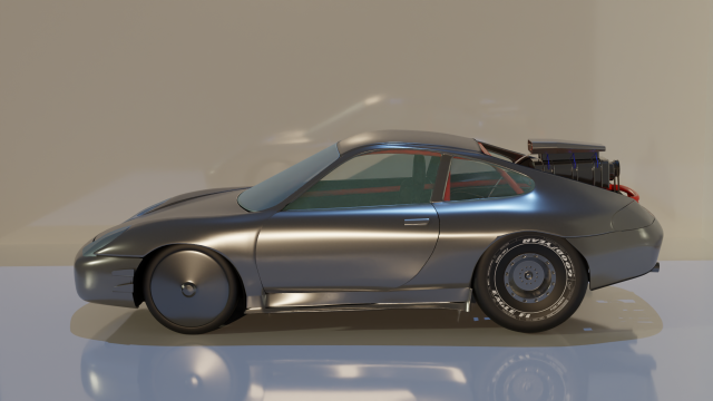 Porshe 911 Dragster 3D Модель .c4d .max .obj .3ds .fbx .stl .blend 