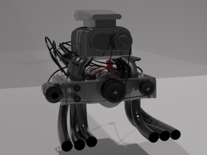 Engine from Porshe 911 Dragster 3D Model