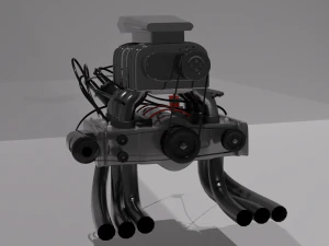 Engine from Porshe 911 Dragster 3D Model
