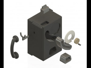 PUBLIC TELEPHONE 60S Model Cetak 3D