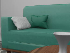 Sofa airmchair and a center table Model 3D