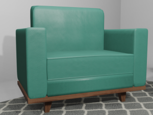 Sofa airmchair and a center table Model 3D