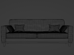 Sofa airmchair and a center table Model 3D