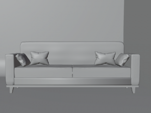 Sofa airmchair and a center table Model 3D
