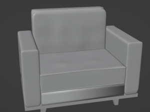 Sofa airmchair and a center table Model 3D