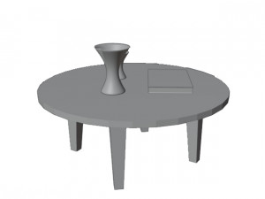 Sofa airmchair and a center table Model 3D