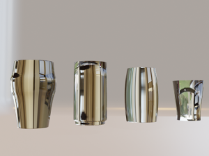 4 different cups - glass 3D Model