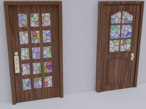 2 modern doors 3D Model