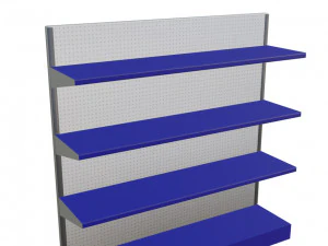 Supermarket shelf and products 3D Model