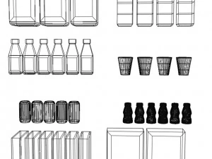 Supermarket shelf and products 3D Model