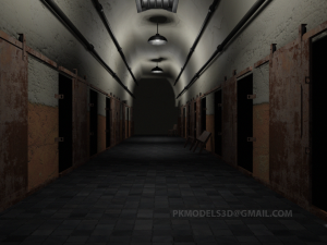 Hallway prison and cells - complete game asset 3D Model