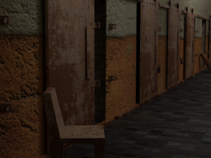 Hallway prison and cells - complete game asset Model 3D