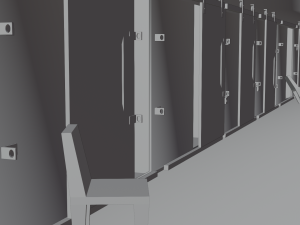 Hallway prison and cells - complete game asset Model 3D