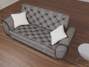 Complete living room scenario - Sofa airmchair lamp and sidetable Modelo 3D
