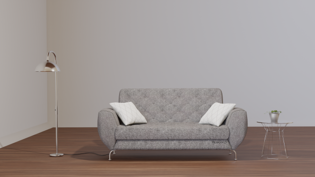 Complete living room scenario - Sofa airmchair lamp and sidetable Modelo 3D .c4d .max .obj .3ds .fbx .stl .blend 