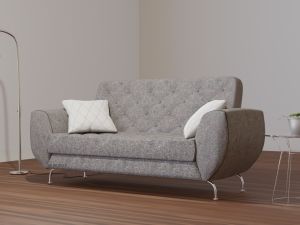 Complete living room scenario - Sofa airmchair lamp and sidetable Modelo 3D