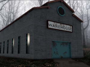 Warehouse interior and exterior with props 3D Model