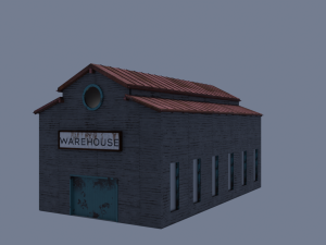 Warehouse interior and exterior with props Modelo 3D