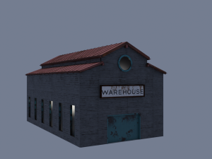 Warehouse interior and exterior with props Modelo 3D