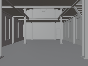 Warehouse interior and exterior with props Modelo 3D