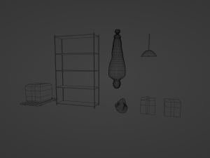 Warehouse interior and exterior with props Modelo 3D