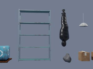 Warehouse interior and exterior with props Modelo 3D