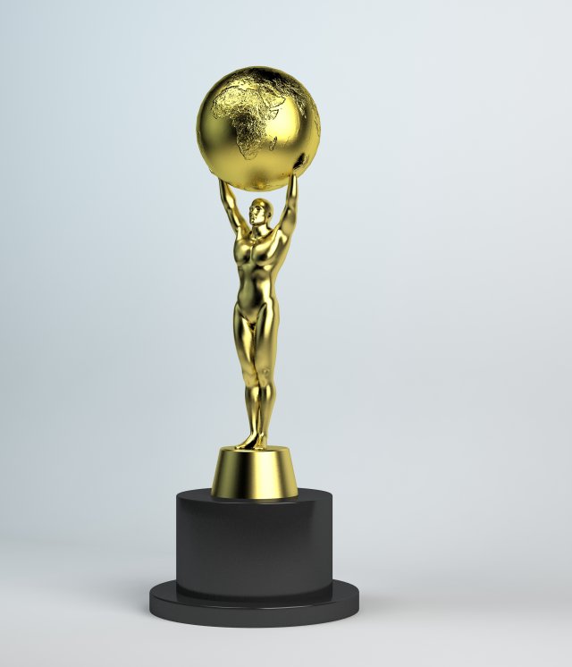 Oscar Trophy 3Dモデル .c4d .max .obj .3ds .fbx .stl .blend 