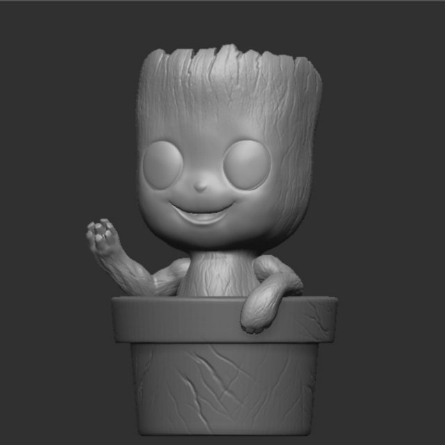Groot Planter 3D Print Model Model Cetak 3D .c4d .max .obj .3ds .fbx .stl .blend 