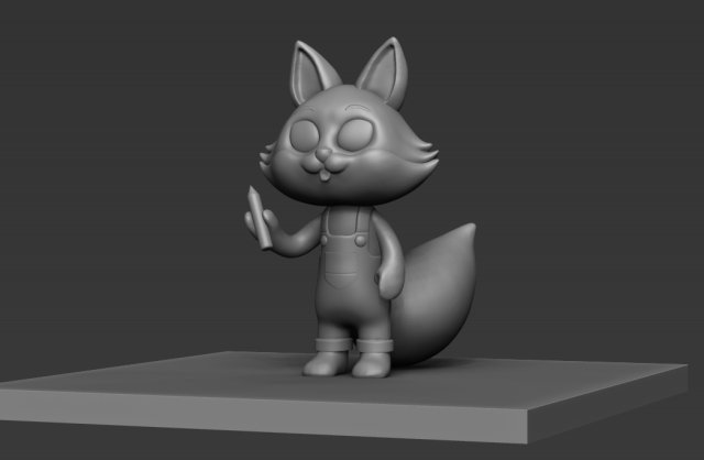Fox Cartoon 3D Print Model 3D Print Model .c4d .max .obj .3ds .fbx .stl .blend
