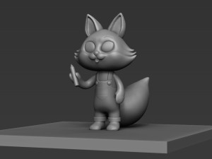 Fox Cartoon 3D Print Model 3D Print Model