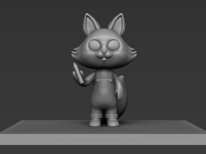 Fox Cartoon 3D Print Model 3D Print Model