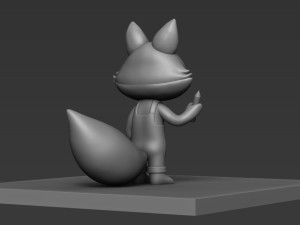 Fox Cartoon 3D Print Model 3D Print Model