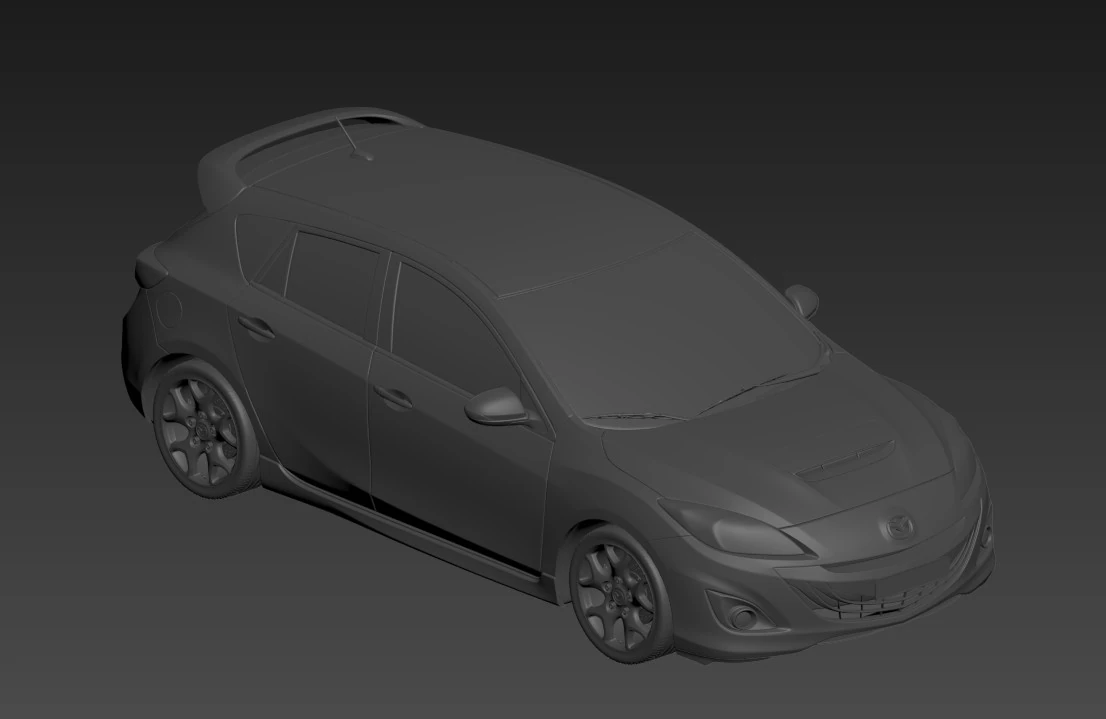 Mazda speed 3 3D Print Model .c4d .max .obj .3ds .fbx .stl .blend 